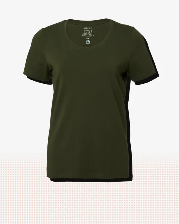 Nora T-shirt w — Mörk oliv