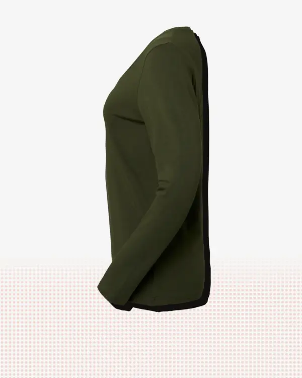 Lily T-shirt w — Mörk oliv
